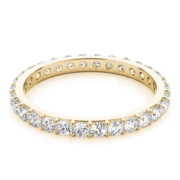 Shared Prong Eternity Wedding Band — .01,S5 (3/8 ct. tw.), On hand view in yellow gold
