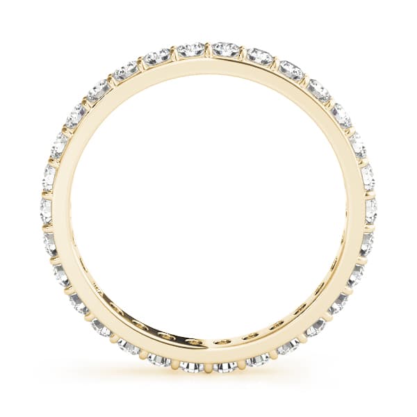 Shared Prong Eternity Wedding Band — .01,S5 (3/8 ct. tw.), Side view in yellow gold