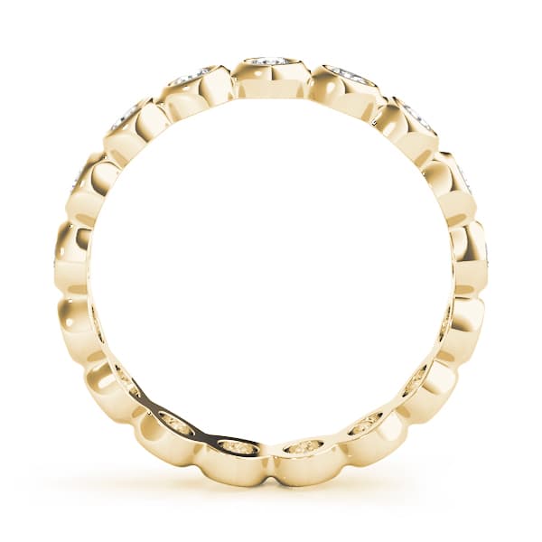 Bezel Set Eternity Wedding Band (0.72 ct. tw.), Side view in yellow gold