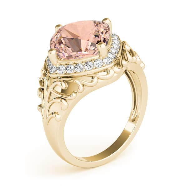 Princess & Cushion Gemstone Ring (1/4 ct. tw.), Angle view in yellow gold