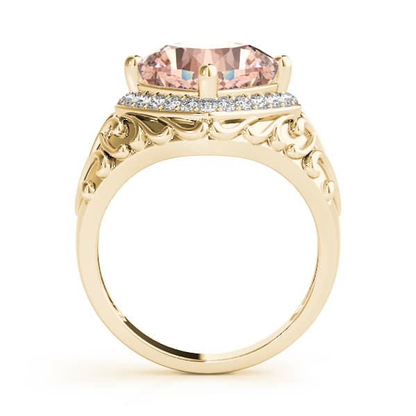 Princess & Cushion Gemstone Ring (1/4 ct. tw.), Side view in yellow gold