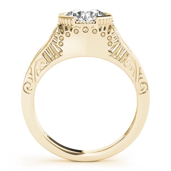 Antique Engagement Ring, style 84437, Side view in yellow gold