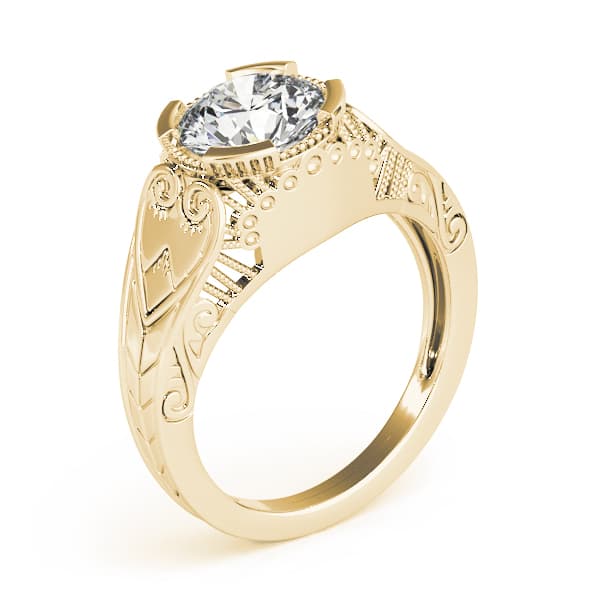 Antique Engagement Ring, style 84437, Top view in yellow gold