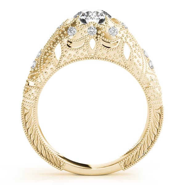 Antique Engagement Ring, style 84514, Side view in yellow gold