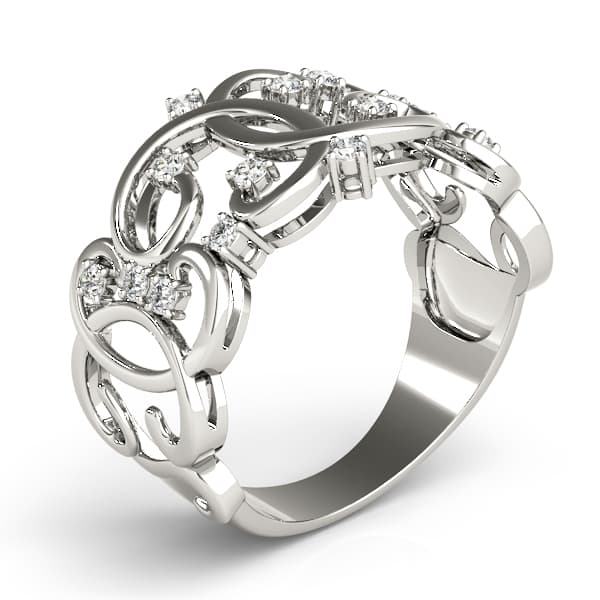 Swirl Fashion Ring (0.21 ct. tw.), Angle view in white gold or platinum