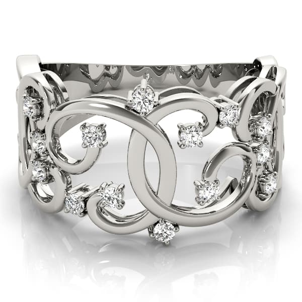 Swirl Fashion Ring (0.21 ct. tw.), On hand view in white gold or platinum