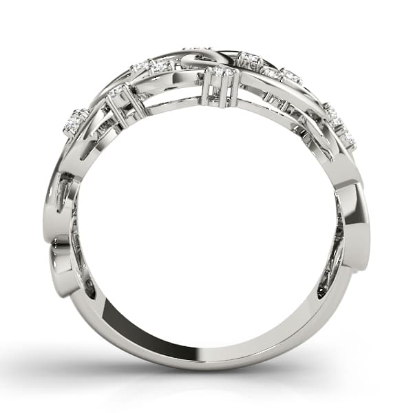 Swirl Fashion Ring (0.21 ct. tw.), Side view in white gold or platinum