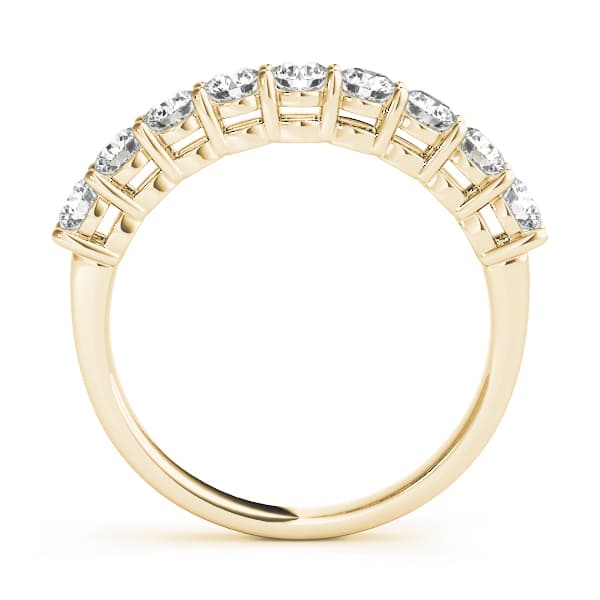 Shared Prong Wedding Band (1/2 ct. tw.), Side view in yellow gold