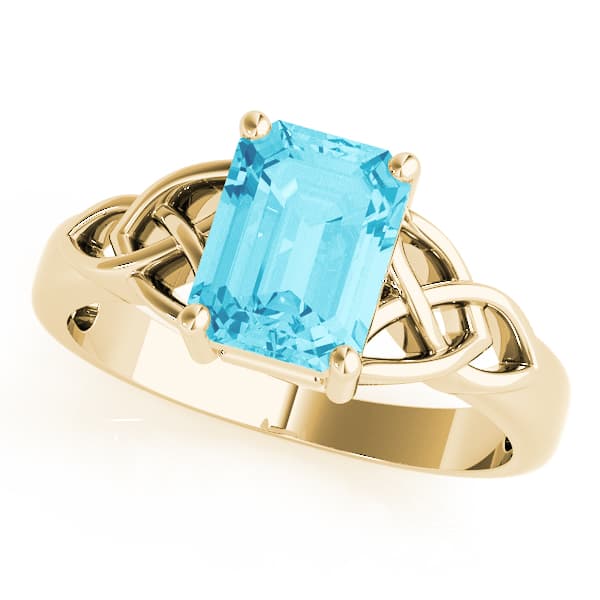 Emerald Gemstone Ring (7 ct. tw.), Front view in yellow gold