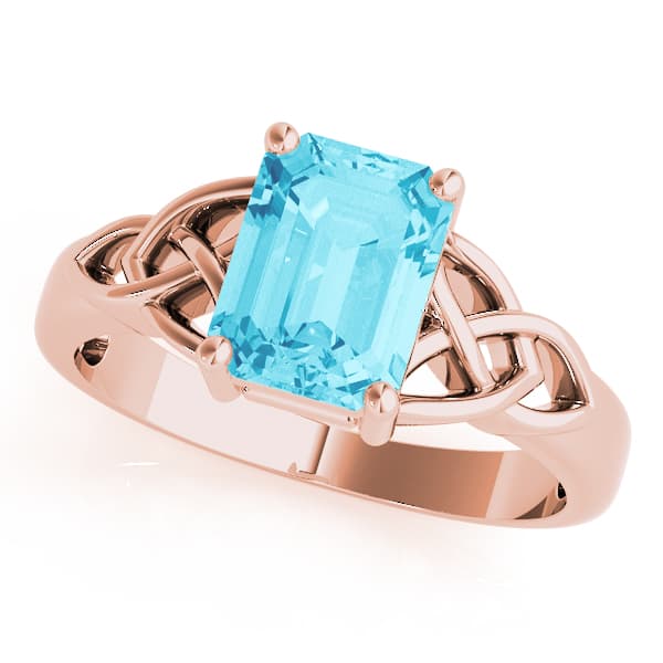Emerald Gemstone Ring (8 ct. tw.), Front view in rose gold