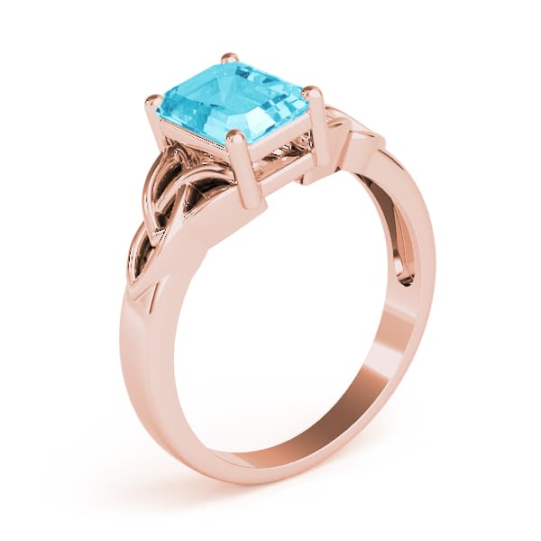 Emerald Gemstone Ring (8 ct. tw.), Angle view in rose gold