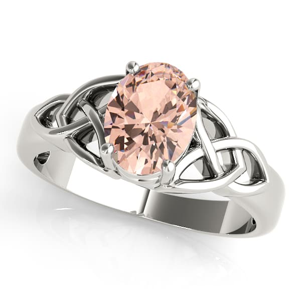 Filigree Oval Cut Color Ring — 8X6 MM — View 1
