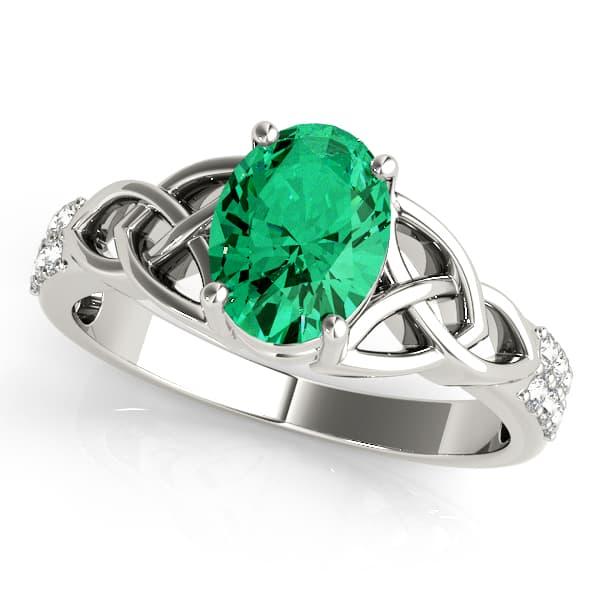 Multirow Pavé Oval Cut Engagement Ring — 8X6 MM — View 1