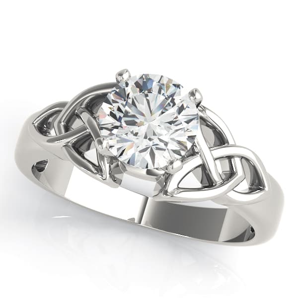 Celtic Knot Solitaire Engagement Ring — style 84572 in 10k White Gold
