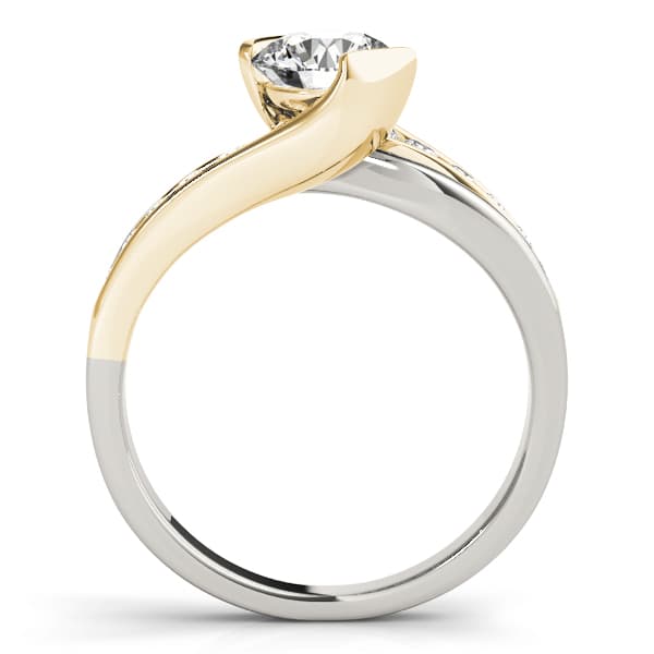 Bypass Channel Set Engagement Ring, style 84584, Side view in yellow gold