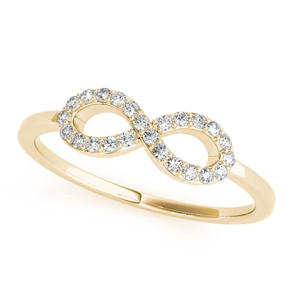 Infinity Twisted Wedding Ring (1/8 ct. tw.), Front view in yellow gold