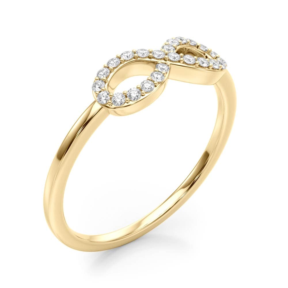 Infinity Twisted Wedding Ring (1/8 ct. tw.), Angle view in yellow gold