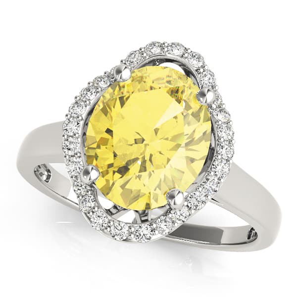 Oval-Cut Halo Engagement Ring — 8X6 MM — View 1