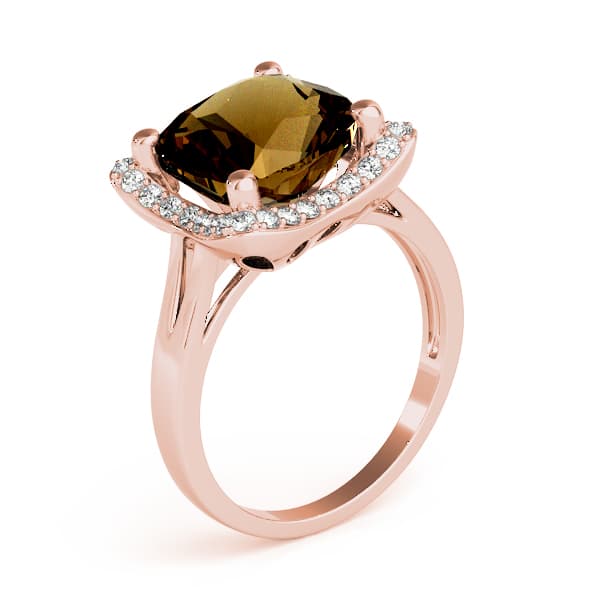 Princess & Cushion Gemstone Ring (1/4 ct. tw.), Angle view in rose gold