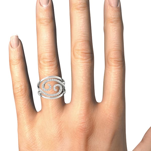 Diamond Fashion Fashion Rings (0.46 ct. tw.), Top view in white gold or platinum