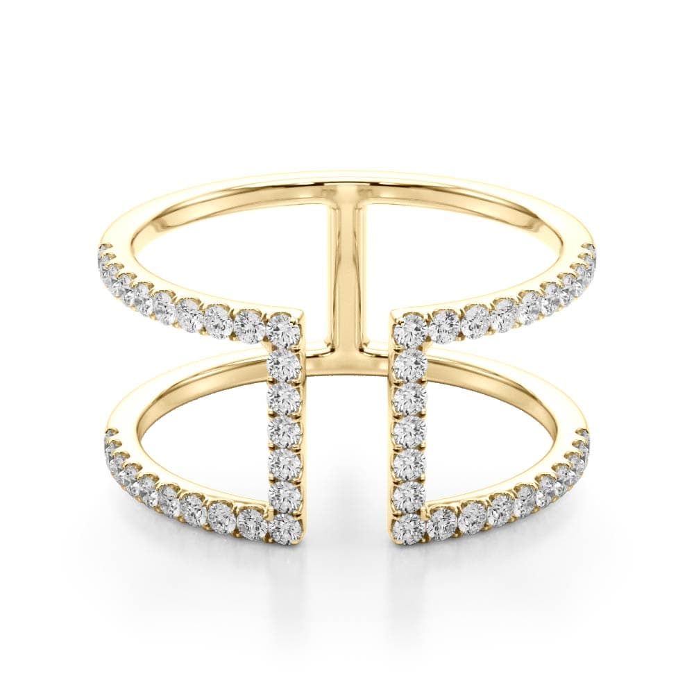 Open Concept Fashion Ring (1/2 ct. tw.), On hand view in yellow gold