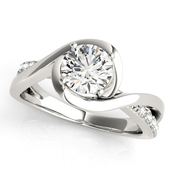Solitaire Bypass Engagement Ring — style 84771 in 10k White Gold