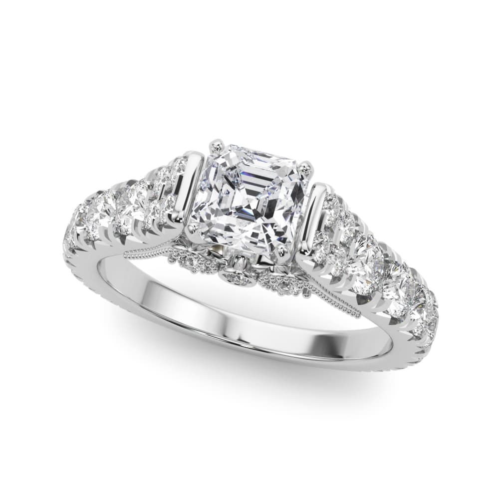 Graduating Engagement Ring — style 84773 in 10k White Gold