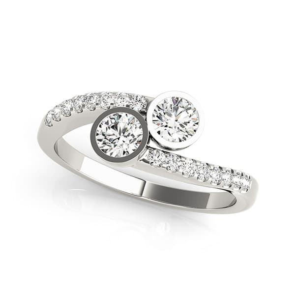 2-Stone Bezel Set Fashion Ring — 1 CT — View 1