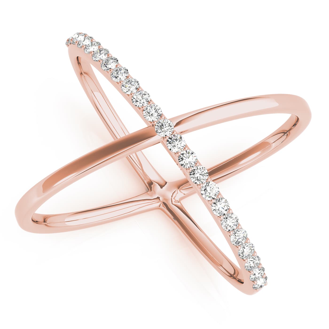 Single Row Shared Prong Fashion Ring (0.17 ct. tw.), Front view in rose gold