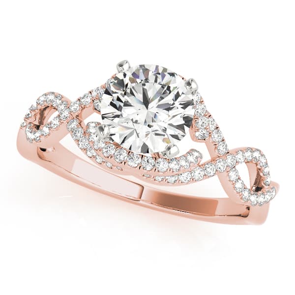 Infinity Twisted Shank Engagement Ring, style 84813, Front view in rose gold