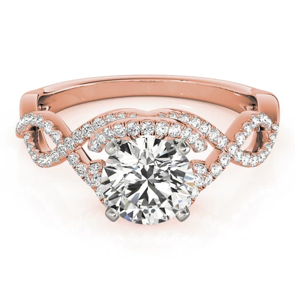 Infinity Twisted Shank Engagement Ring, style 84813, On hand view in rose gold