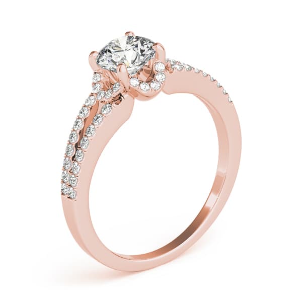 Engagement Ring, style 84818, Angle view in rose gold