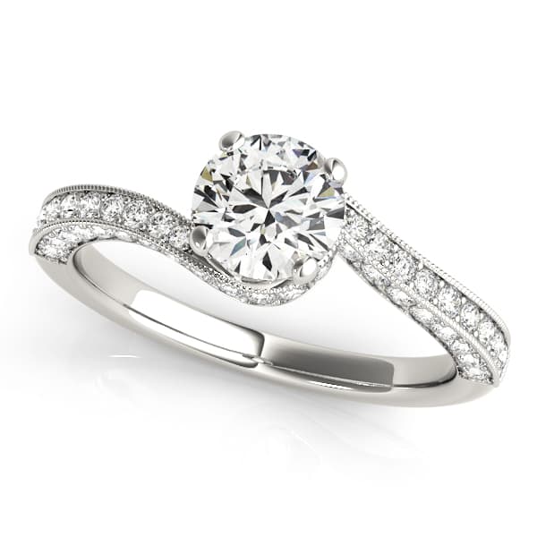 Bypass Multirow Milgrain Engagement Ring — style 84821 in 10k White Gold