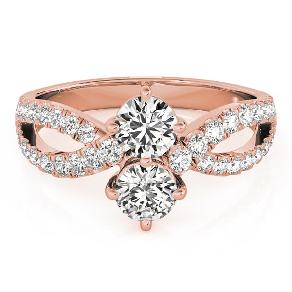 2-Stone Twisted Shank Fashion Ring (3/8 ct. tw.), On hand view in rose gold