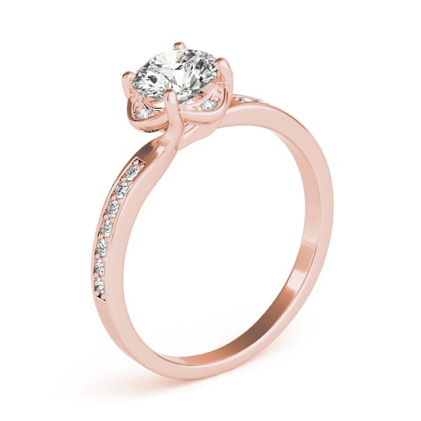 Engagement Ring, style 84827, Angle view in rose gold