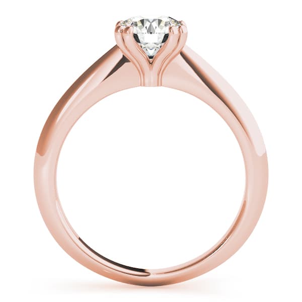 Double Prong Round Solitaire Engagement Ring, style 84844, Side view in rose gold