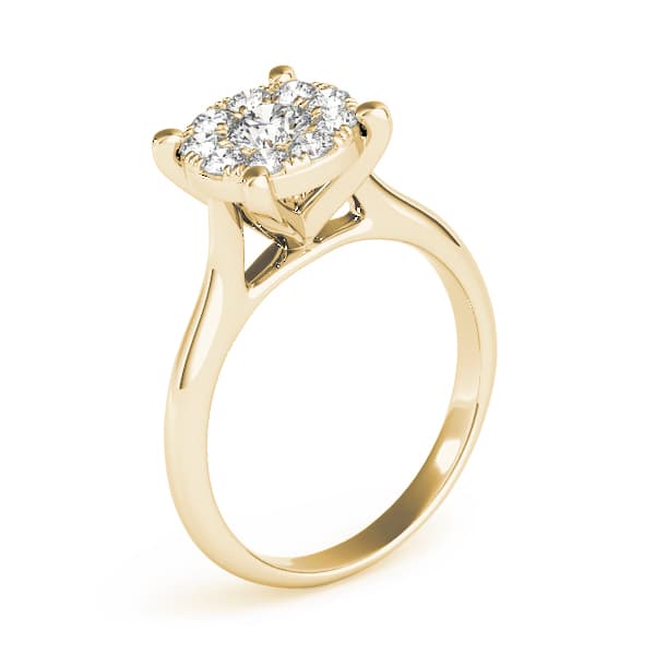 Engagement Ring, style 84850, Angle view in yellow gold