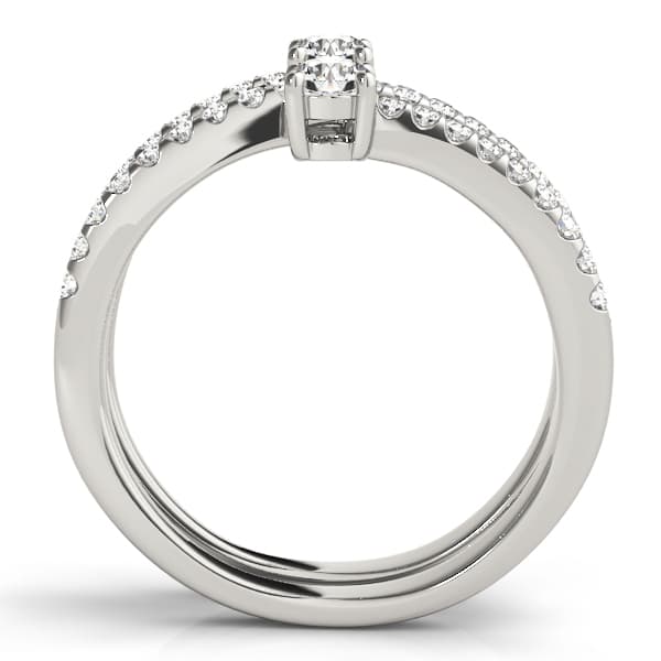 2-Stone Multi-Row Spiral Fashion Rings (1/2 ct. tw.), Side view in white gold or platinum