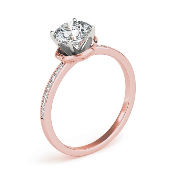 Engagement Ring, style 84875, Angle view in rose gold