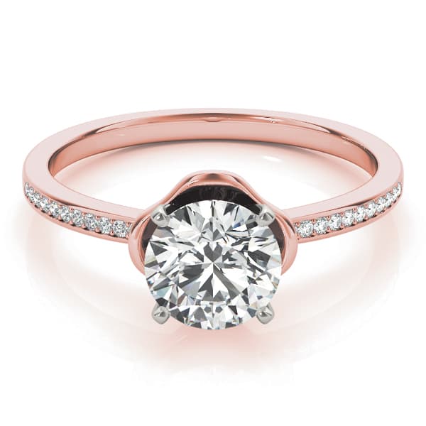 Engagement Ring, style 84875, On hand view in rose gold