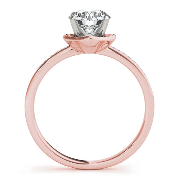 Engagement Ring, style 84875, Side view in rose gold