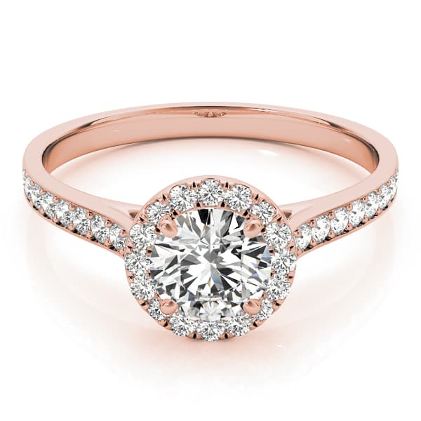 Engagement Ring, style 84902, Top view in rose gold