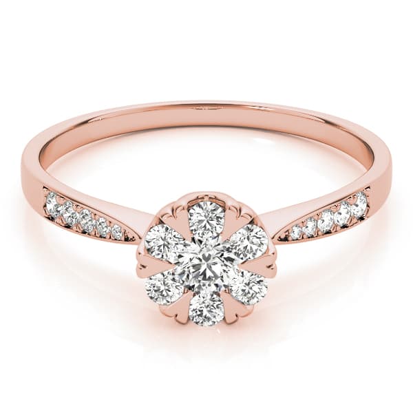 Engagement Ring, style 84904, Top view in rose gold