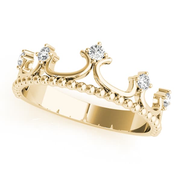 Crown Ring (0.15 ct. tw.), Front view in yellow gold