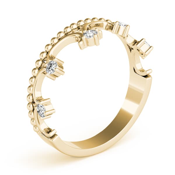 Crown Ring (0.15 ct. tw.), Angle view in yellow gold
