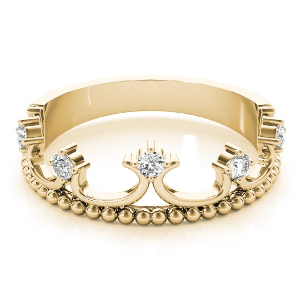 Crown Ring (0.15 ct. tw.), On hand view in yellow gold