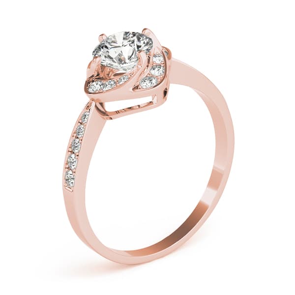 Engagement Ring, style 84910, Angle view in rose gold