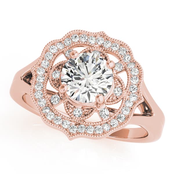 Engagement Ring, style 84911, Front view in rose gold