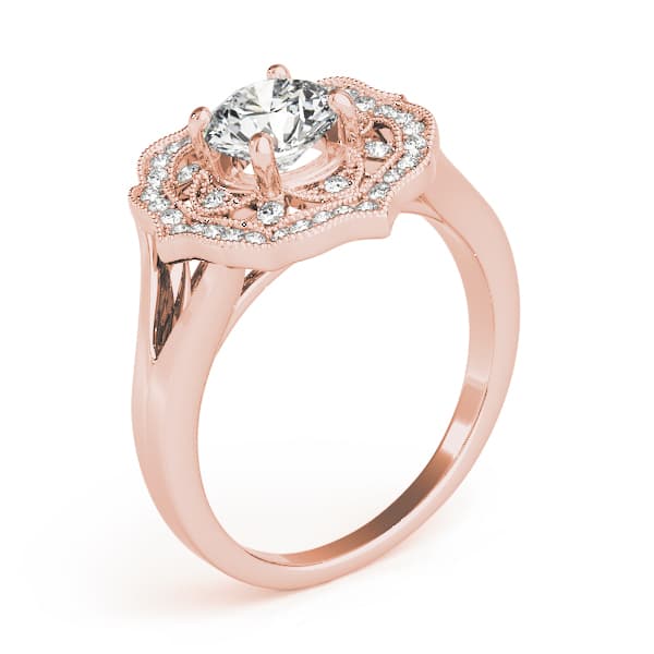 Engagement Ring, style 84911, Angle view in rose gold