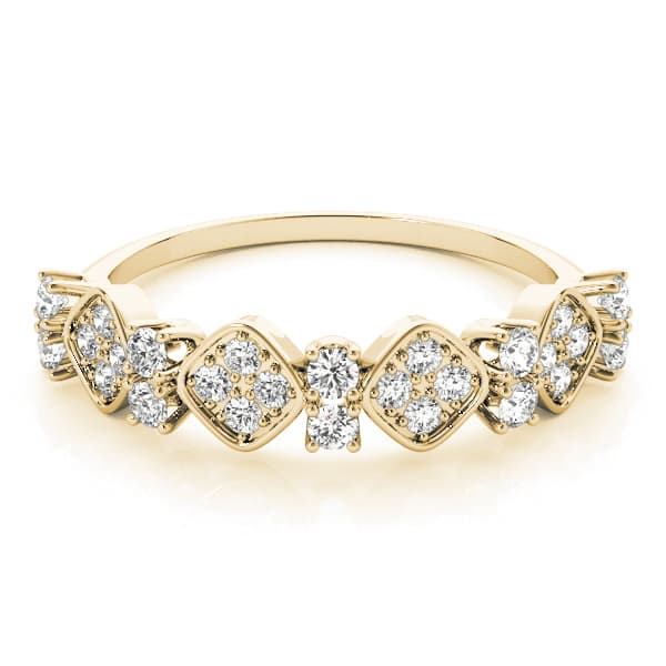 Prong Set Stackable Wedding Bands (3/8 ct. tw.), On hand view in yellow gold